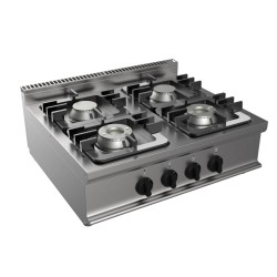 FOURNEAU GAZ 4 BRULEURS INOX 304 A POSER E7-KUPG4BB.2M2G L2G