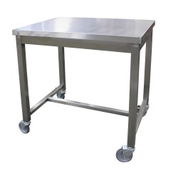 TABLE DE SERVICE INOX SOUDEE, CENTRALE, 4 ROUES F-4RTZ100-STC106 L2G