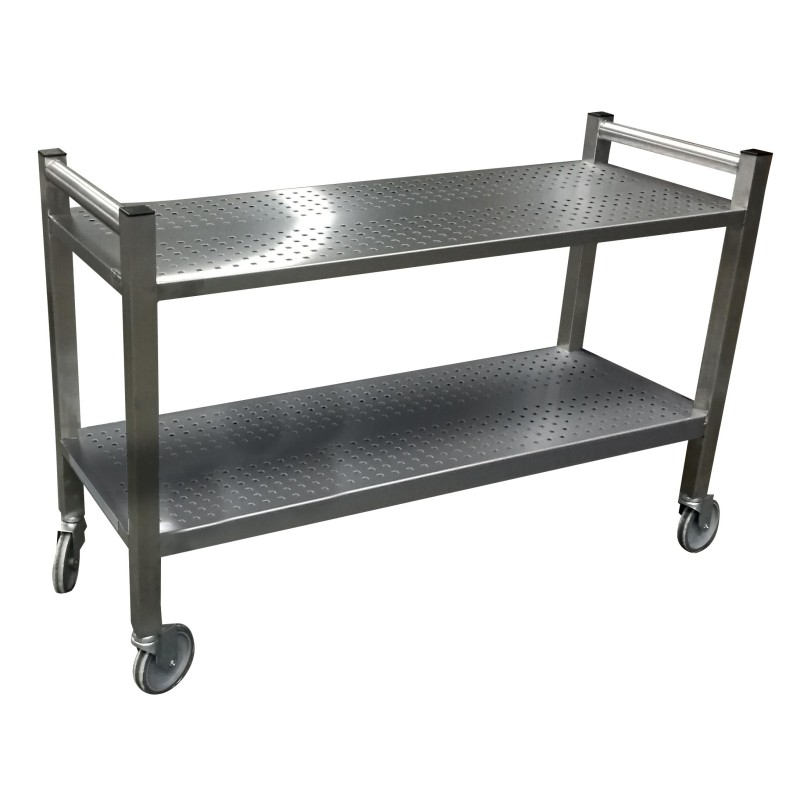 CHARIOT INOX 2 PLATEAUX PERFOREES 1230X460 F-CHAR2PONTS L2G CHARIOT INOX 2 PLATEAUX PERFOREES 1230X460 F-CHAR2PONTS L2G