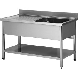 PLONGE INOX SOUDEE, 1 BAC 400X400X250MM F-SPL106-1BD-ETP L2G