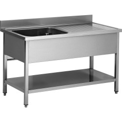 PLONGE INOX SOUDEE, 1 BAC 400X400X250MM F-SPL106-1BG-ETP L2G