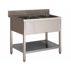 PLONGE INOX SOUDEE, 2 BACS 500X400X250 MM F-SPL126-2B-ETP L2G