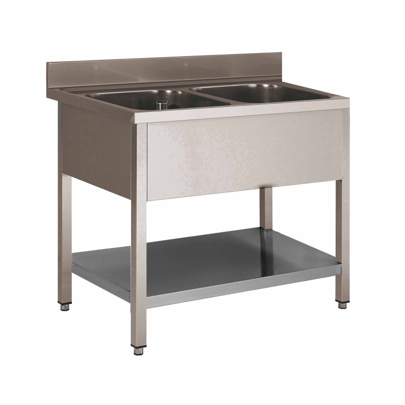 PLONGE INOX SOUDEE, 2 BACS 500X400X250 MM F-SPL126-2B-ETP L2G PLONGE INOX SOUDEE, 2 BACS 500X400X250 MM F-SPL126-2B-ETP L2G