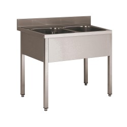 PLONGE INOX SOUDEE, 2 BACS 500X500X300 MM F-SPL127-2B L2G