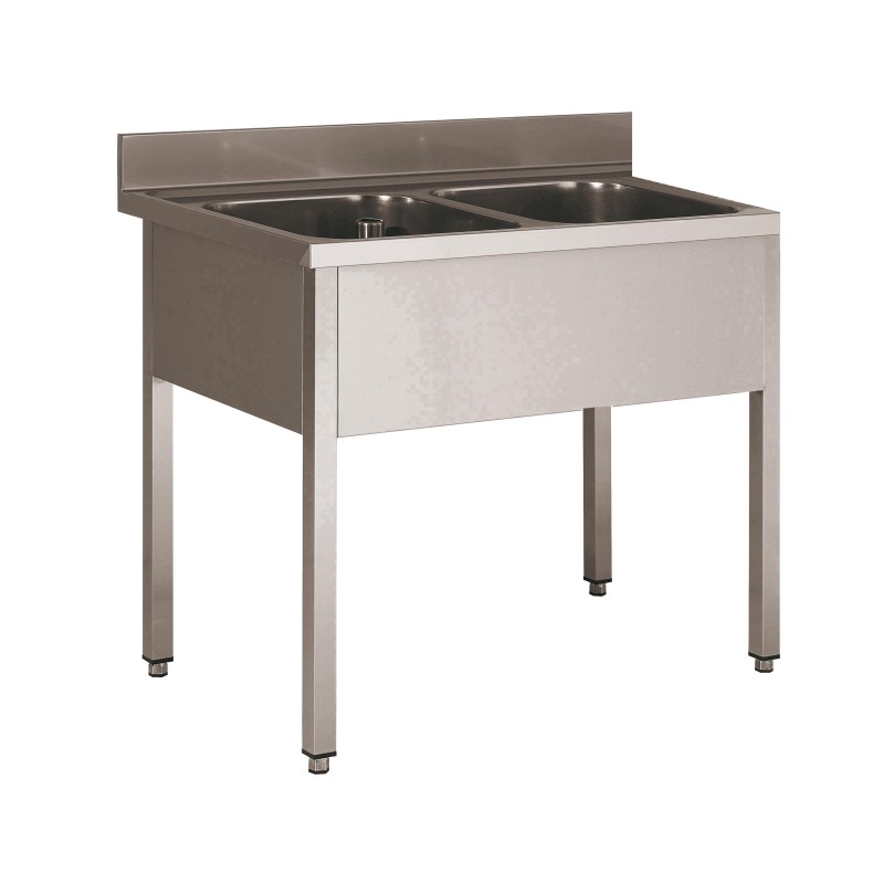 PLONGE INOX SOUDEE, 2 BACS 500X500X300 MM F-SPL127-2B L2G PLONGE INOX SOUDEE, 2 BACS 500X500X300 MM F-SPL127-2B L2G