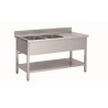 PLONGE INOX SOUDEE, 2 BACS 400X400X250 MM F-SPL146-2BG-ETP L2G