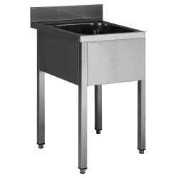 PLONGE INOX SOUDEE, 1 BAC 400X400X250 MM F-SPL66-1B L2G