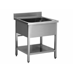 PLONGE INOX SOUDEE, 1 BAC 400X400X250 MM F-SPL66-1B-ETP L2G