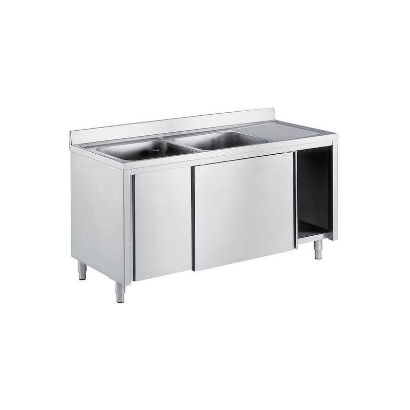 PLONGE PLACARD INOX, 2 BACS 400X400X250 MM, F-SPLPX166-2BG-PC L2G PLONGE PLACARD INOX, 2 BACS 400X400X250 MM, F-SPLPX166-2BG-PC L2G