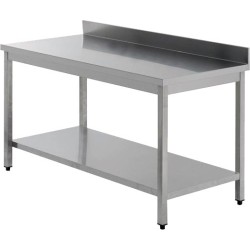 TABLE INOX SOUDEE ADOSSEE AVEC ETAGERE F-STAE106 L2G