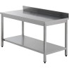 TABLE INOX SOUDEE ADOSSEE AVEC ETAGERE F-STAE106 L2G