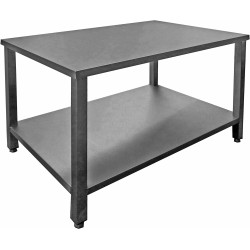 TABLE INOX SOUDEE CENTRALE AVEC ETAGERE F-STCE106 L2G