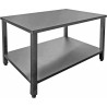 TABLE INOX SOUDEE CENTRALE AVEC ETAGERE F-STCE106 L2G