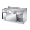 MEUBLE BAS INOX ADOSSE, 2 PORTES COULISSANTES F-TFI.10AFLX L2G