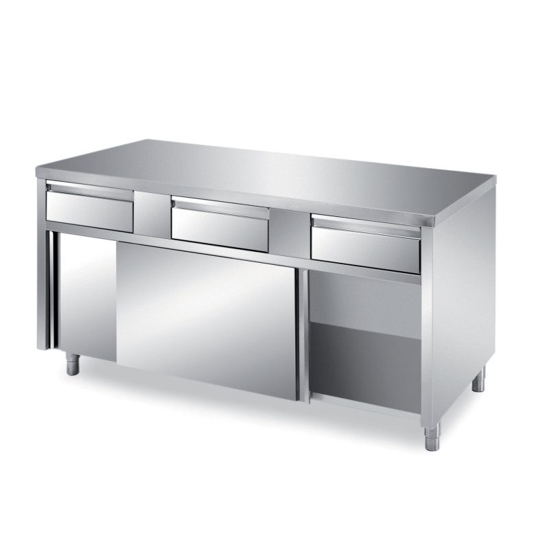 MEUBLE BAS INOX CENTRAL, 2 PORTES COULISSANTES F-TFI.10FLX L2G MEUBLE BAS INOX CENTRAL, 2 PORTES COULISSANTES F-TFI.10FLX L2G