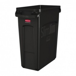 Collecteur de recyclage avec conduits d'aération Rubbermaid Slim Jim noir 60L CP652 Slim Jim