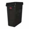Collecteur de recyclage avec conduits d'aération Rubbermaid Slim Jim noir 60L CP652 Slim Jim