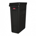 Collecteur de recyclage avec conduits d\'aération Rubbermaid Slim Jim noir 87L CP653 Slim Jim