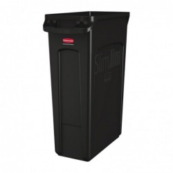 Collecteur de recyclage avec conduits d'aération Rubbermaid Slim Jim noir 87L CP653 Slim Jim