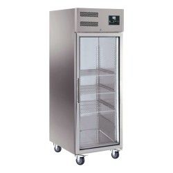 ARMOIRE REFRIGEREE INOX, 1 PORTE VITREE, -18/-22°C GN650BTG L2G