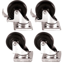 KIT DE 4 ROULETTES SUR PLATINES DONT 2 A FREINS GN650TN.07.1 L2G