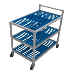 CHARIOT INOX HACCP AVEC 3 NIVEAUX DE PLATEAUX HACCP-9653N565C L2G