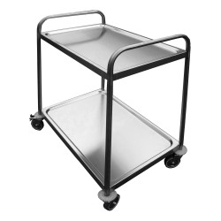 DESSERTE DEMONTABLE INOX 304, 2 PLATEAUX, 4 ROUES IP0017 L2G