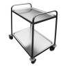 DESSERTE DEMONTABLE INOX 304, 2 PLATEAUX, 4 ROUES IP0017 L2G