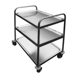 DESSERTE DEMONTABLE INOX 304, 3 PLATEAUX, 4 ROUES IP0018 L2G