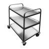 DESSERTE DEMONTABLE INOX 304, 3 PLATEAUX, 4 ROUES IP0018 L2G