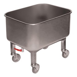 CUVE ROULANTE INOX 304, 80L, ROBINET DE VIDANGE IP0059 L2G