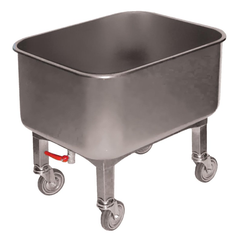 CUVE ROULANTE INOX 304, 80L, ROBINET DE VIDANGE IP0059 L2G CUVE ROULANTE INOX 304, 80L, ROBINET DE VIDANGE IP0059 L2G