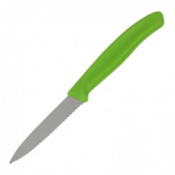 Couteau d'office lame dentée bout pointu Victorinox vert 80mm CP841 Victorinox