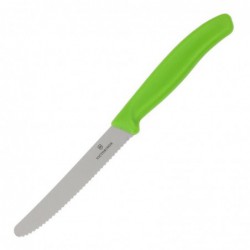 Couteau à tomate lame dentée Victorinox vert 11cm CP843 Victorinox