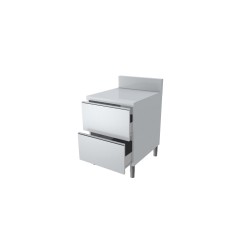 MEUBLE TIROIRS DESSUS INOX + DOSSERET 150X50MM M2TA47 L2G