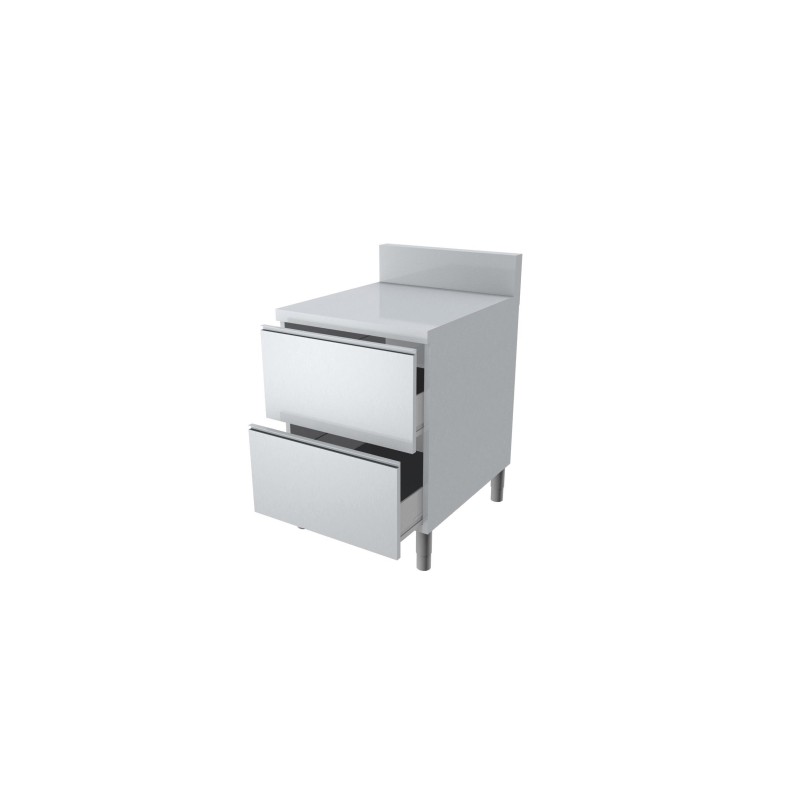 MEUBLE TIROIRS DESSUS INOX + DOSSERET 150X50MM M2TA47 L2G MEUBLE TIROIRS DESSUS INOX + DOSSERET 150X50MM M2TA47 L2G