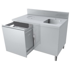 MEUBLE COMBINE LM / POUBELLE + DOSSERET 150X50MM MCA127-FB L2G