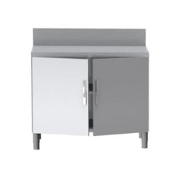 MEUBLE NEUTRE DESSUS INOX 304, 2 PORTES BATTANTES MNIA107-PBL L2G