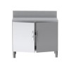 MEUBLE NEUTRE DESSUS INOX 304, 2 PORTES BATTANTES MNIA107-PBL L2G
