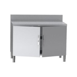 MEUBLE NEUTRE DESSUS INOX 304, 2 PORTES BATTANTES MNIA127-PBL L2G