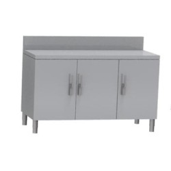 MEUBLE NEUTRE DESSUS INOX 304, 3 PORTES BATTANTES MNIA147-PBL L2G
