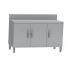 MEUBLE NEUTRE DESSUS INOX 304, 3 PORTES BATTANTES MNIA147-PBL L2G