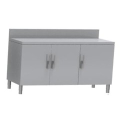 MEUBLE NEUTRE DESSUS INOX 304, 3 PORTES BATTANTES MNIA167-PBL L2G