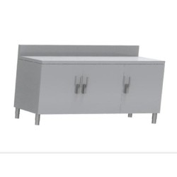 MEUBLE NEUTRE DESSUS INOX 304, 3 PORTES BATTANTES MNIA187-PBL L2G