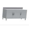 MEUBLE NEUTRE DESSUS INOX 304, 3 PORTES BATTANTES MNIA187-PBL L2G
