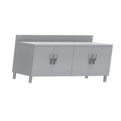 MEUBLE NEUTRE DESSUS INOX 304, 4 PORTES BATTANTES MNIA207-PBL L2G