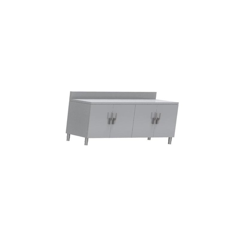 MEUBLE NEUTRE DESSUS INOX 304, 4 PORTES BATTANTES MNIA207-PBL L2G MEUBLE NEUTRE DESSUS INOX 304, 4 PORTES BATTANTES MNIA207-PBL L2G