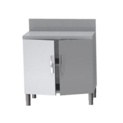 MEUBLE NEUTRE DESSUS INOX 304, 2 PORTES BATTANTES MNIA87-PBL L2G