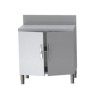 MEUBLE NEUTRE DESSUS INOX 304, 2 PORTES BATTANTES MNIA87-PBL L2G