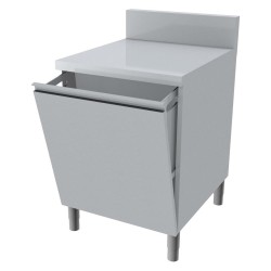 MEUBLE POUBELLE DESSUS INOX + DOSSERET 150X50MM MPBA67-FB L2G